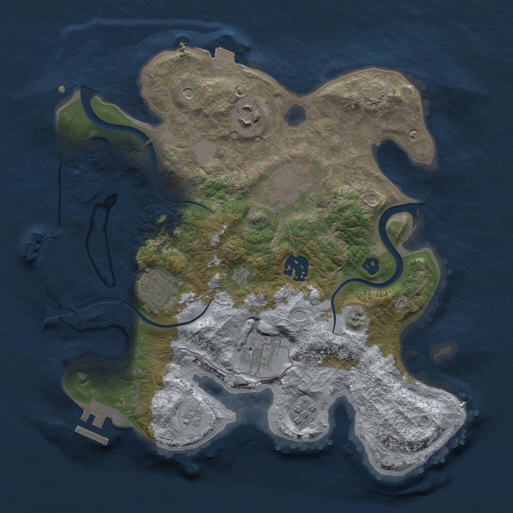 Rust Map: Procedural Map, Size: 3000, Seed: 280791898, 12 Monuments