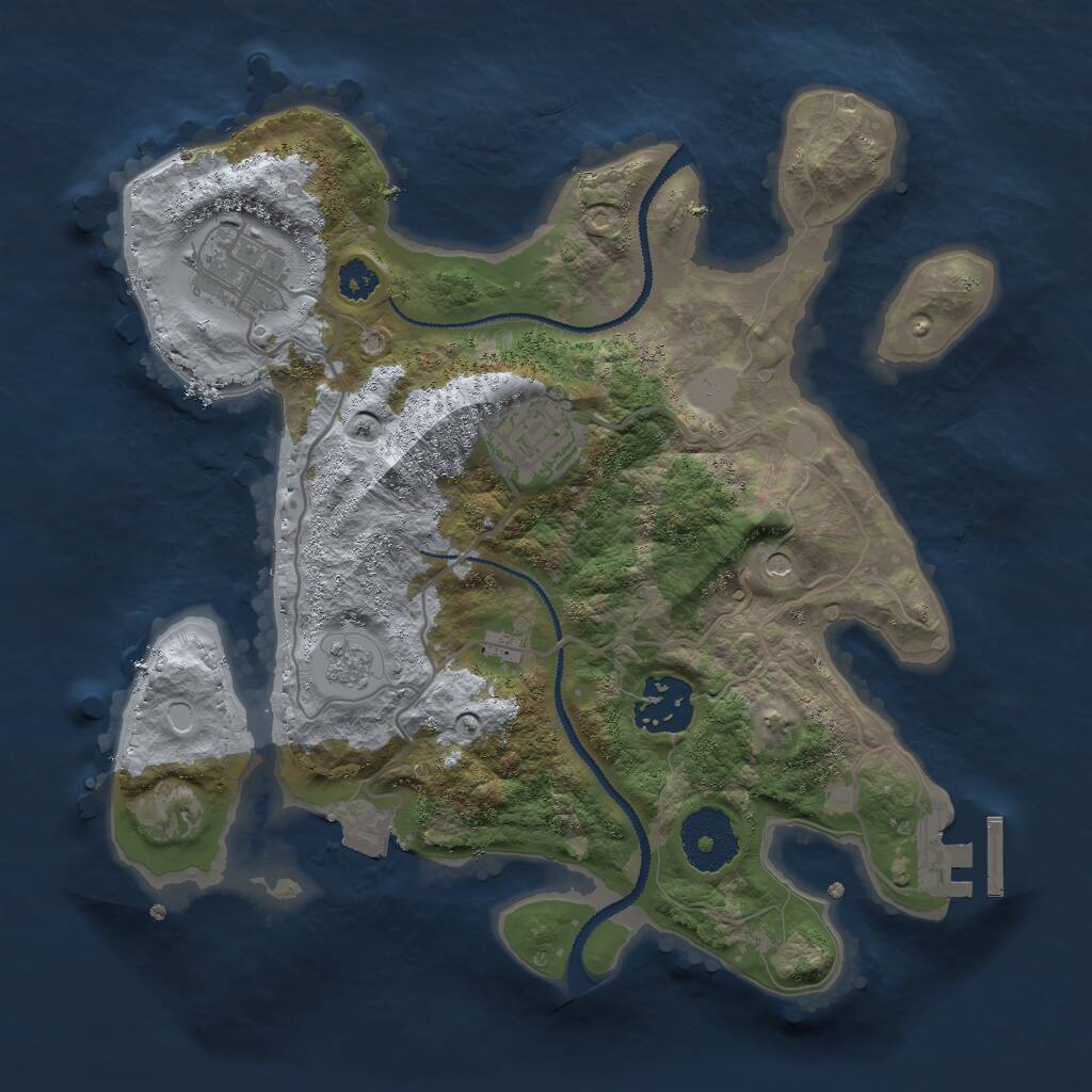 Rust Map: Procedural Map, Size: 2750, Seed: 234732767, 7 Monuments