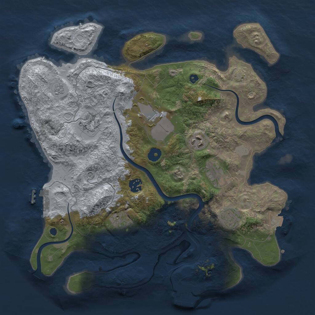 Rust Map: Procedural Map, Size: 3500, Seed: 496610892, 14 Monuments