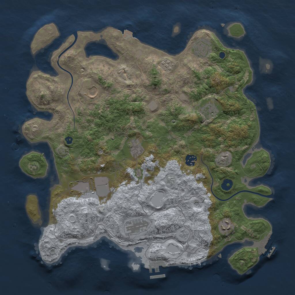Rust Map: Procedural Map, Size: 3850, Seed: 560435558, 15 Monuments