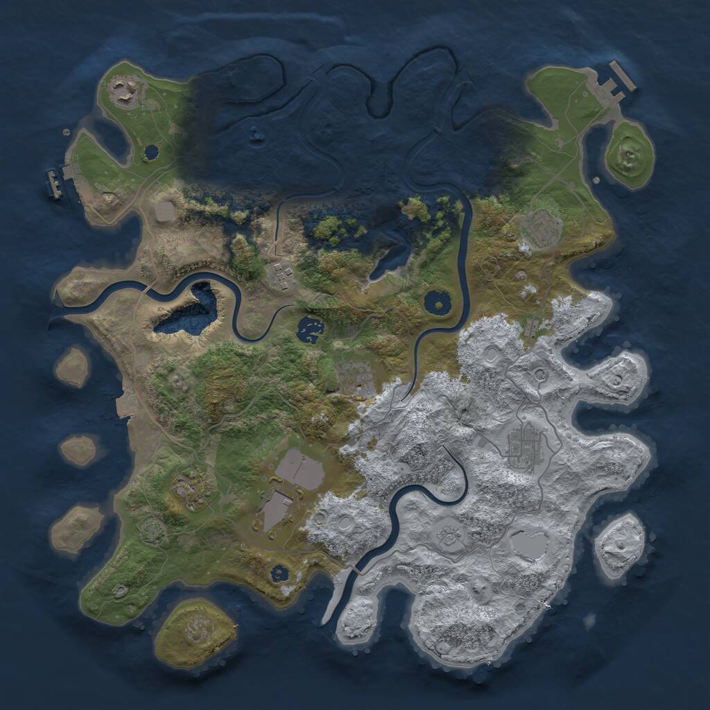 Rust Map: Procedural Map, Size: 4000, Seed: 65535678, 14 Monuments