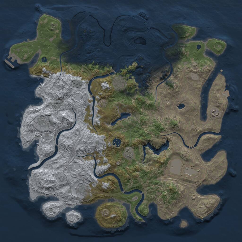 Rust Map: Procedural Map, Size: 4250, Seed: 1351398050, 13 Monuments