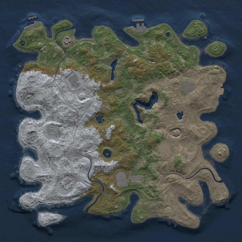 Rust Map: Procedural Map, Size: 4250, Seed: 1432779303, 15 Monuments