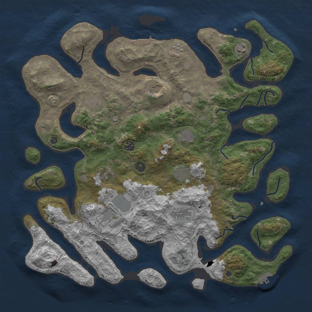 Rust Map: Procedural Map, Size: 4500, Seed: 27188, 18 Monuments