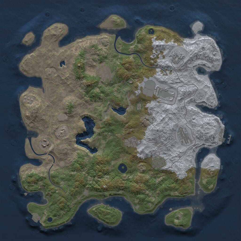 Rust Map: Procedural Map, Size: 4000, Seed: 2979385, 12 Monuments