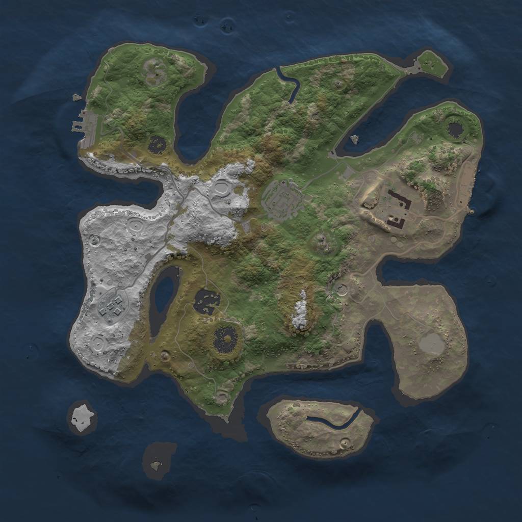 Rust Map: Procedural Map, Size: 3000, Seed: 890783720, 12 Monuments