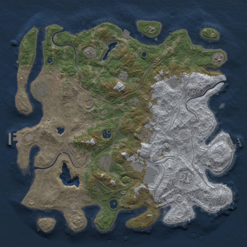 Rust Map: Procedural Map, Size: 4250, Seed: 1314016798, 16 Monuments