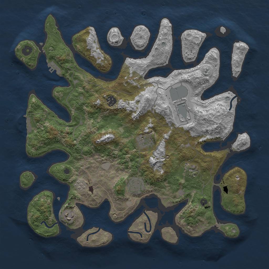 Rust Map: Procedural Map, Size: 4000, Seed: 60924786, 15 Monuments