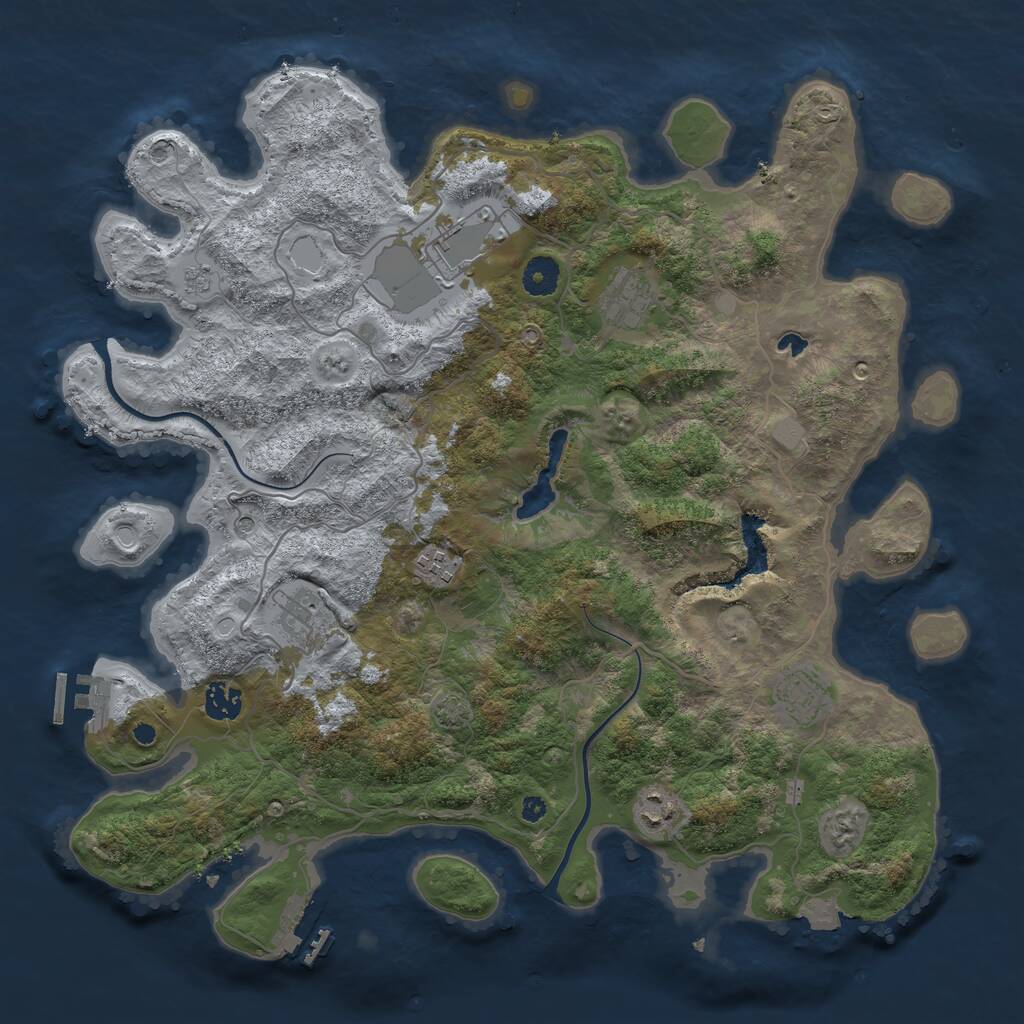 Rust Map: Procedural Map, Size: 4000, Seed: 559025635, 13 Monuments