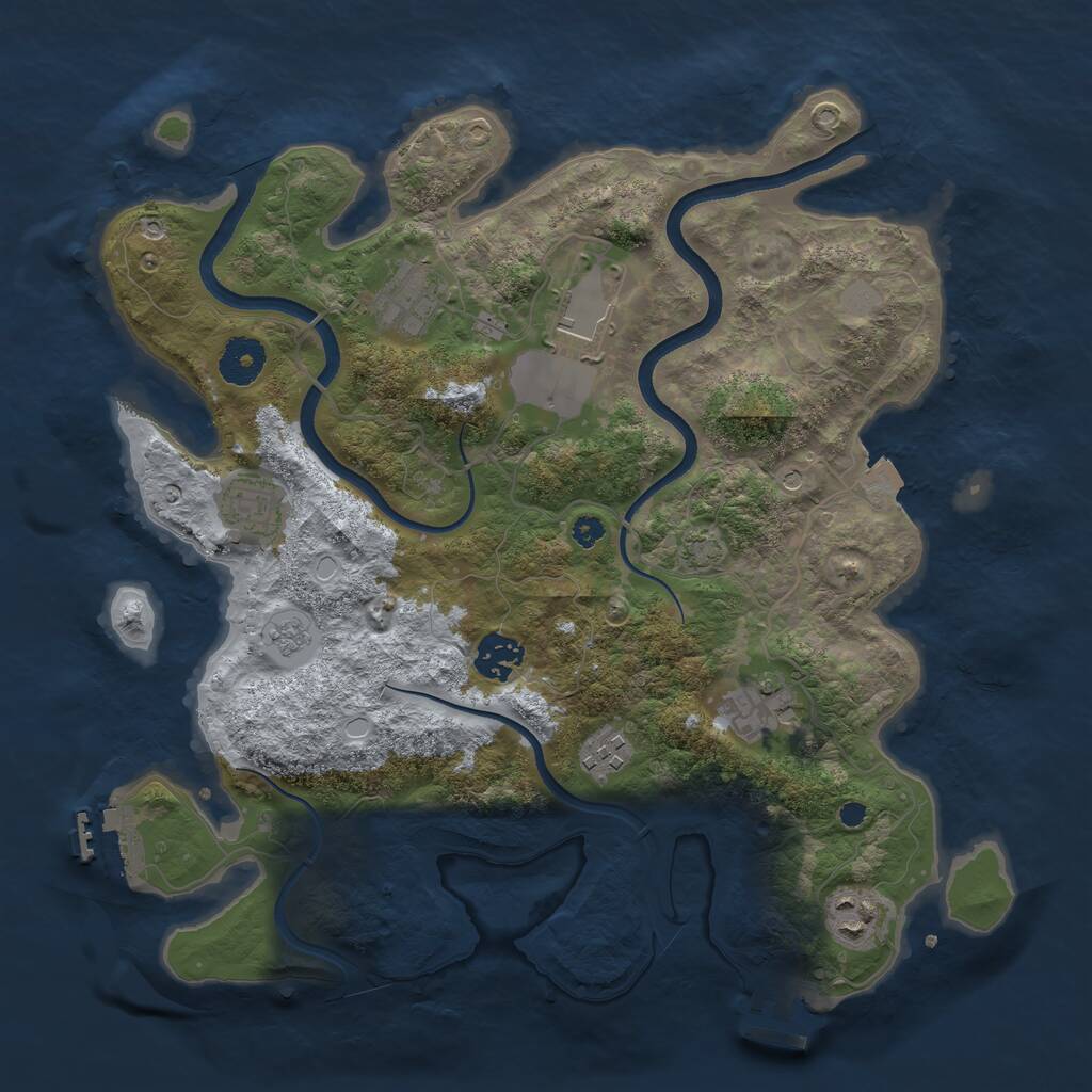 Rust Map: Procedural Map, Size: 3500, Seed: 20211121, 13 Monuments