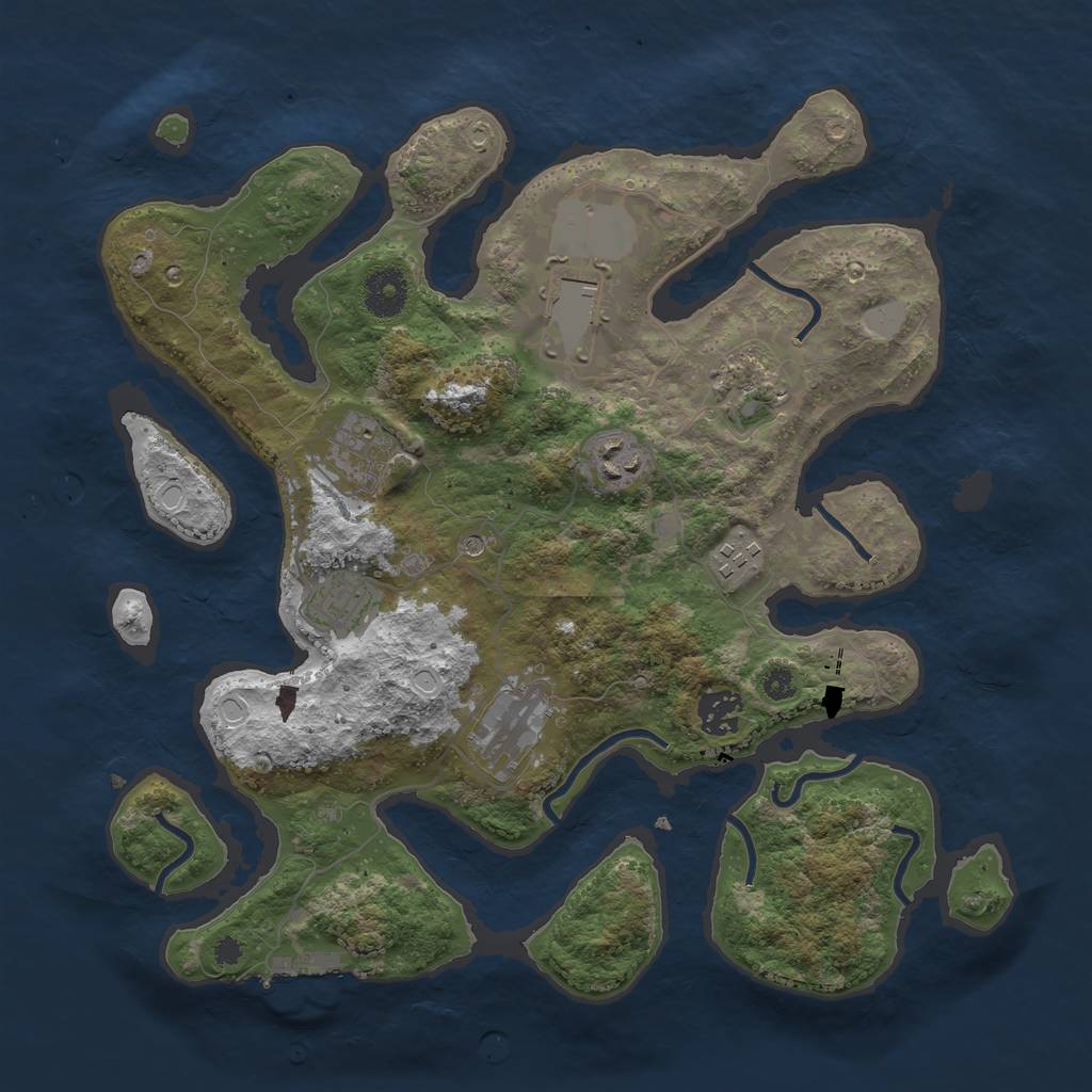 Rust Map: Procedural Map, Size: 3500, Seed: 20211121, 15 Monuments