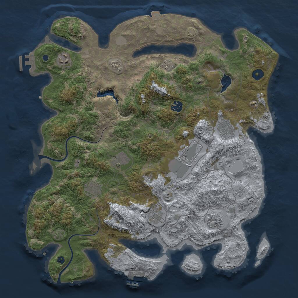 Rust Map: Procedural Map, Size: 4000, Seed: 594090403, 15 Monuments