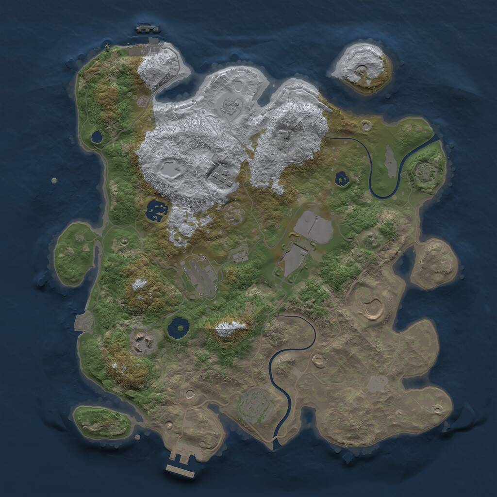 Rust Map: Procedural Map, Size: 3500, Seed: 1936, 13 Monuments