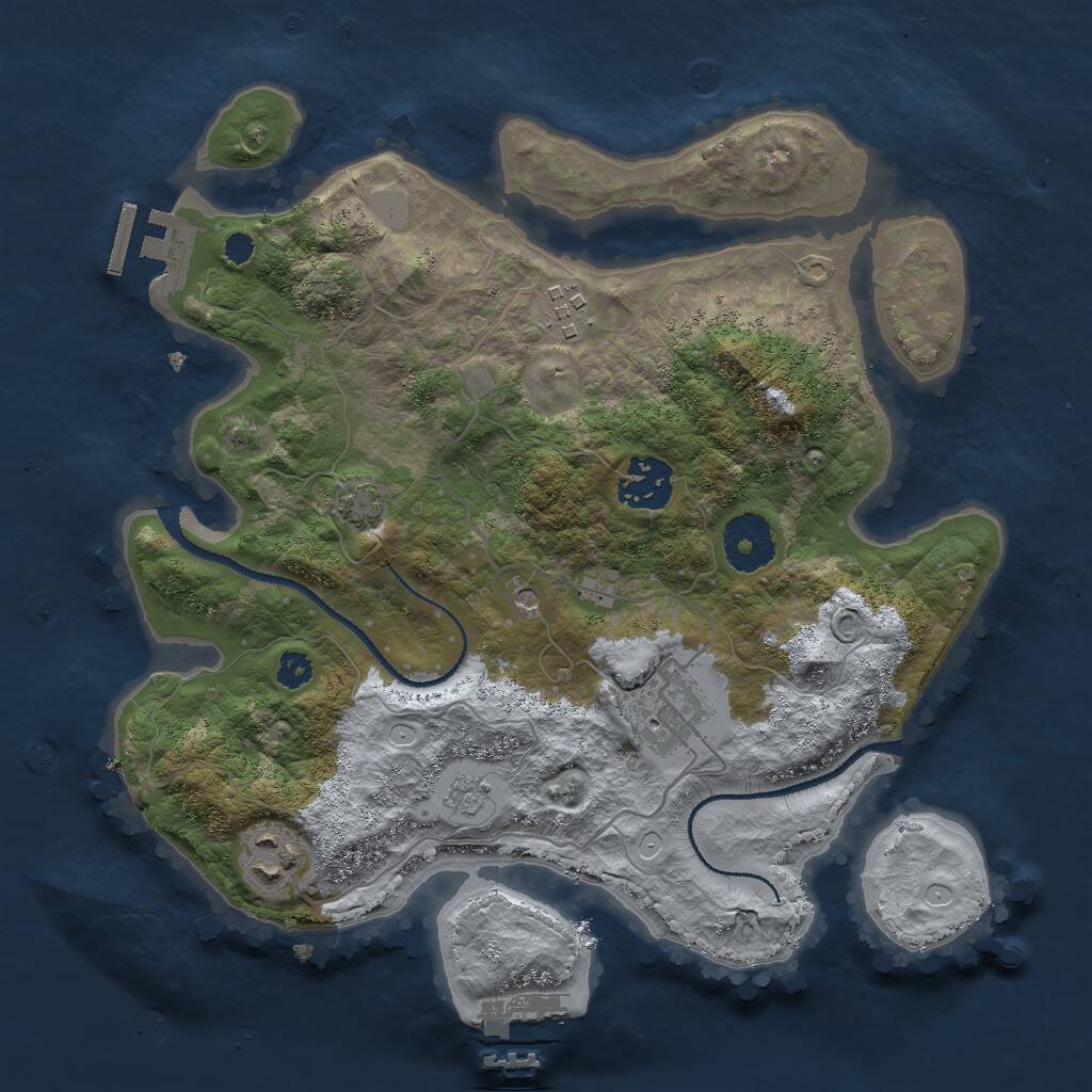 Rust Map: Procedural Map, Size: 3000, Seed: 201962, 10 Monuments