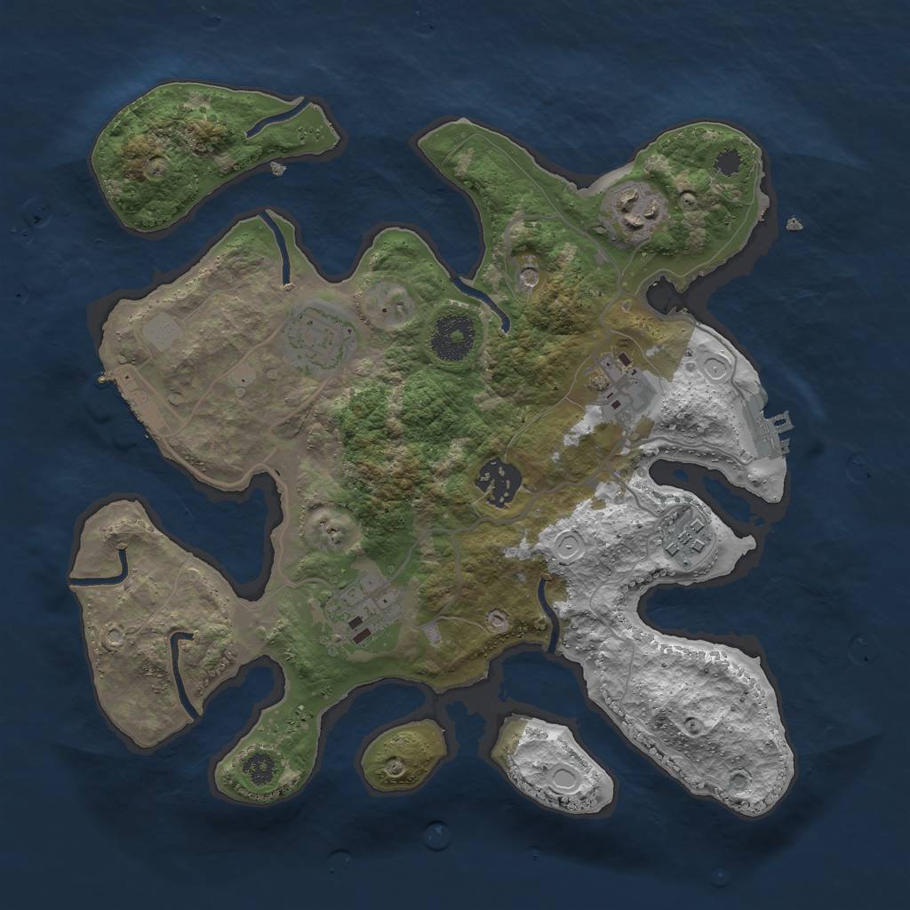 Rust Map: Procedural Map, Size: 3000, Seed: 147237419, 14 Monuments