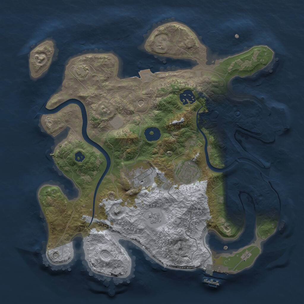 Rust Map: Procedural Map, Size: 3000, Seed: 198171, 9 Monuments