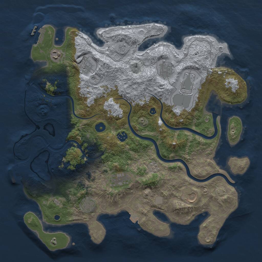 Rust Map: Procedural Map, Size: 3999, Seed: 10000, 15 Monuments
