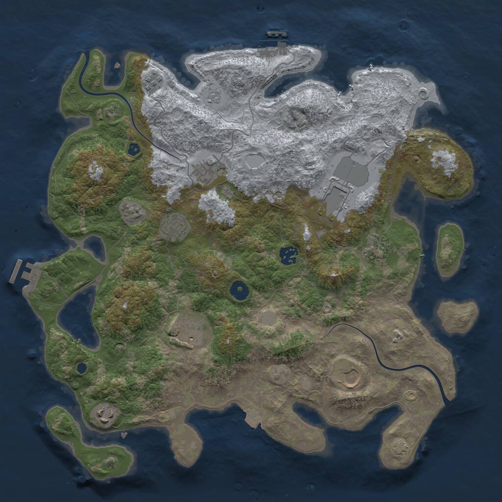 Rust Map: Procedural Map, Size: 3999, Seed: 10000, 15 Monuments