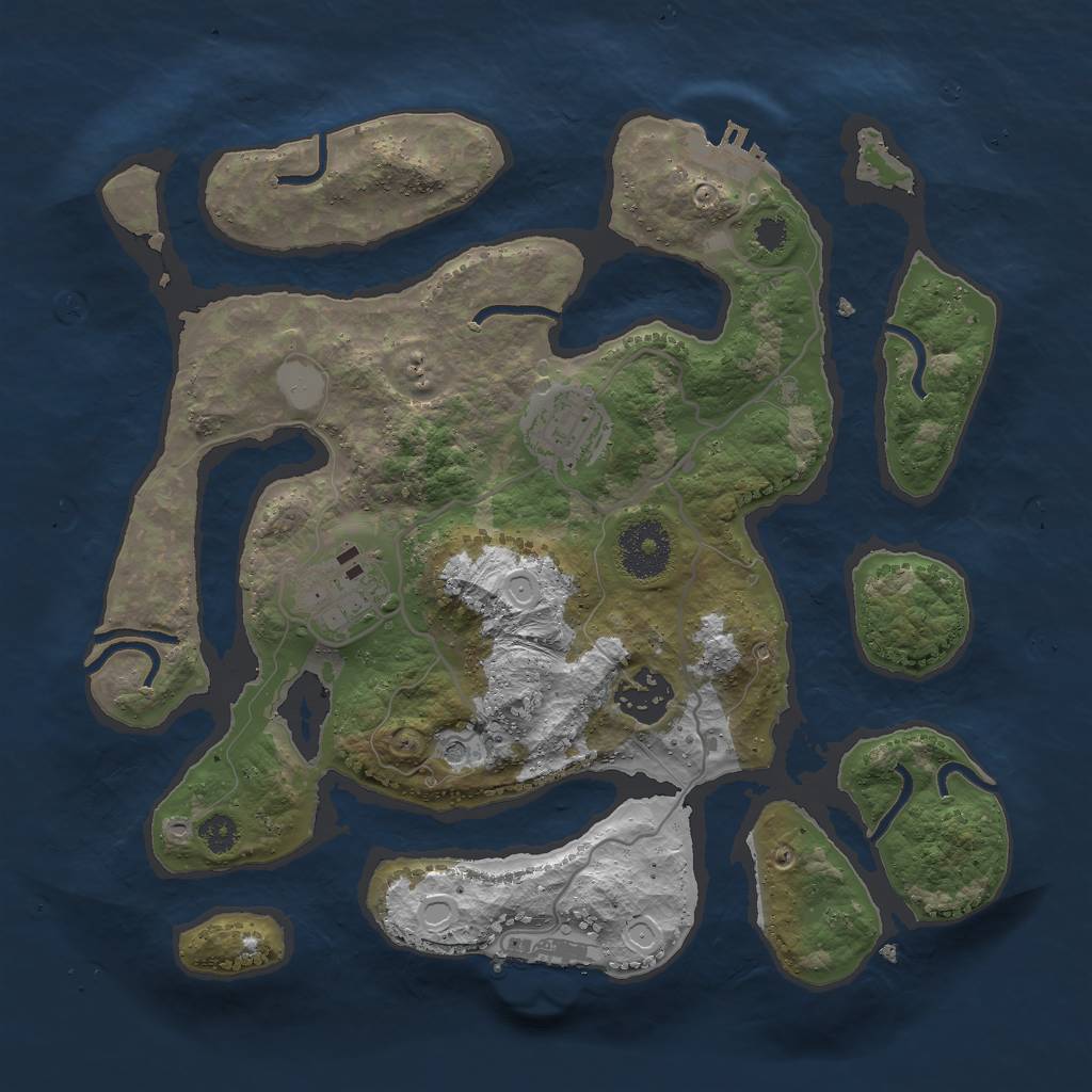 Rust Map: Procedural Map, Size: 3000, Seed: 161107, 11 Monuments