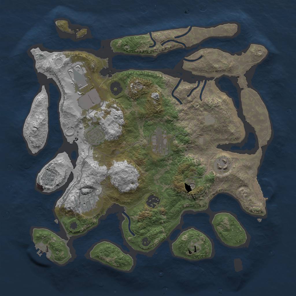 Rust Map: Procedural Map, Size: 3500, Seed: 2029361563, 15 Monuments