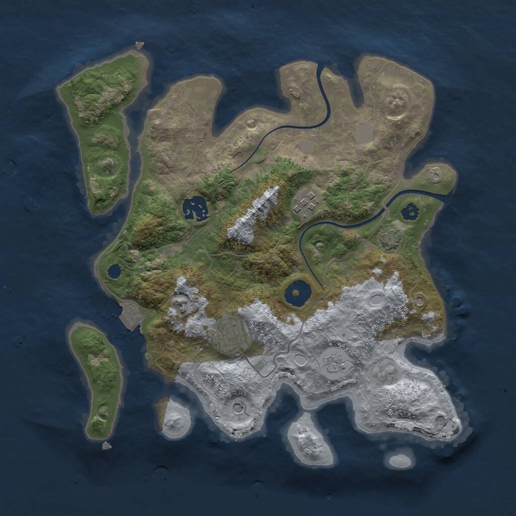 Rust Map: Procedural Map, Size: 3000, Seed: 1653984643, 7 Monuments