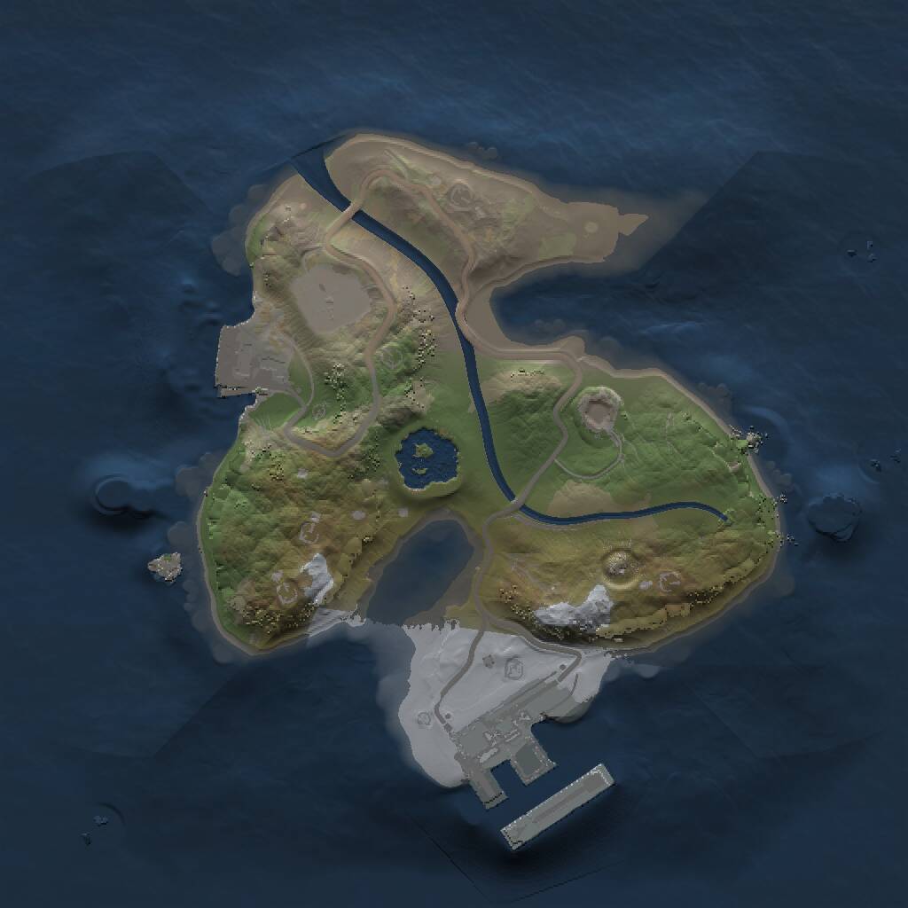 Rust Map: Procedural Map, Size: 1500, Seed: 50, 2 Monuments