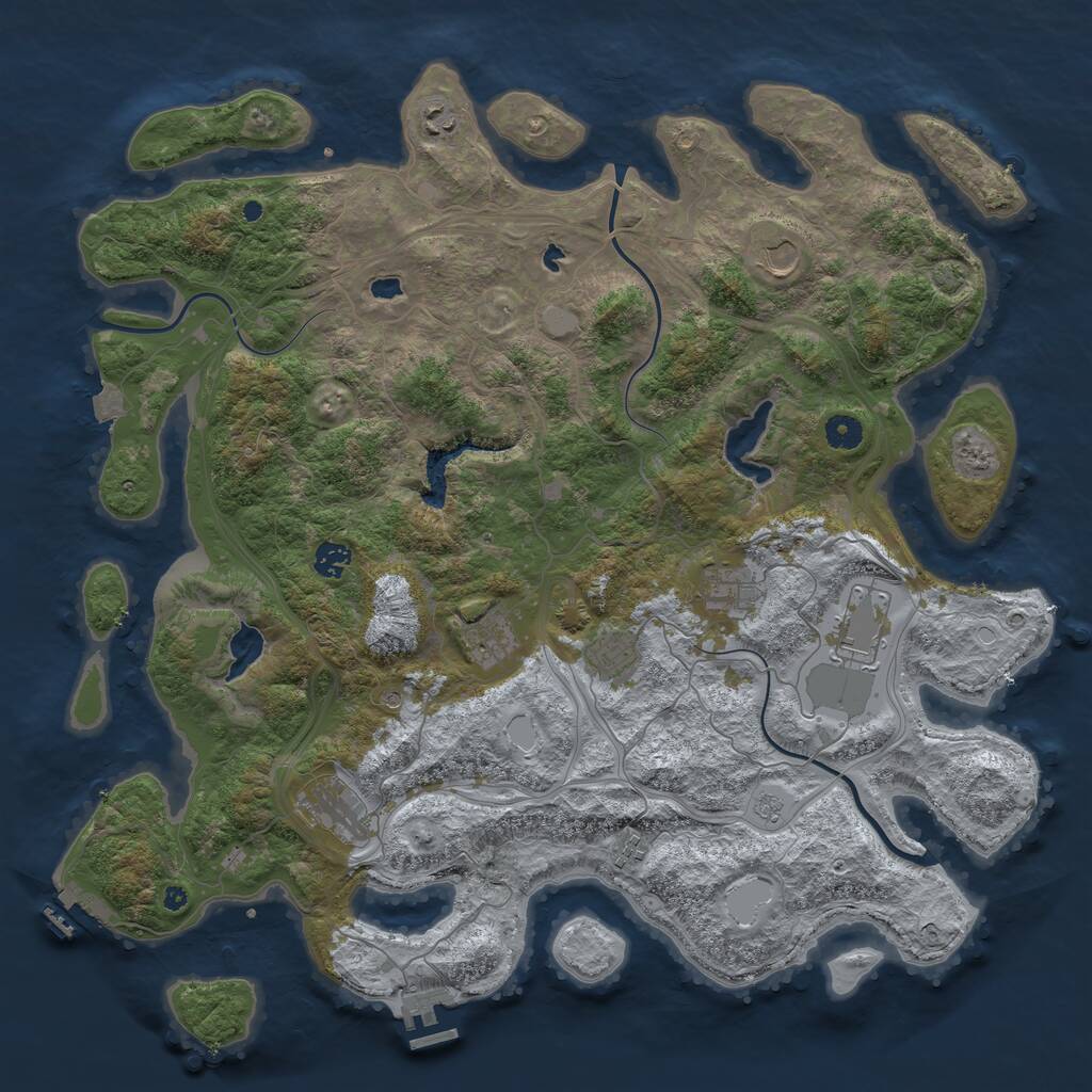 Rust Map: Procedural Map, Size: 4500, Seed: 122561661, 15 Monuments