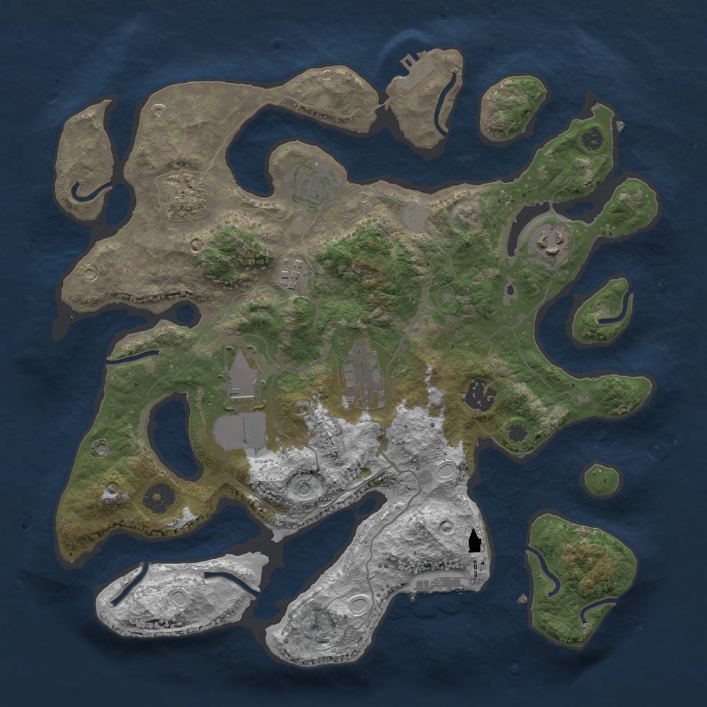 Rust Map: Procedural Map, Size: 3500, Seed: 6224763, 15 Monuments