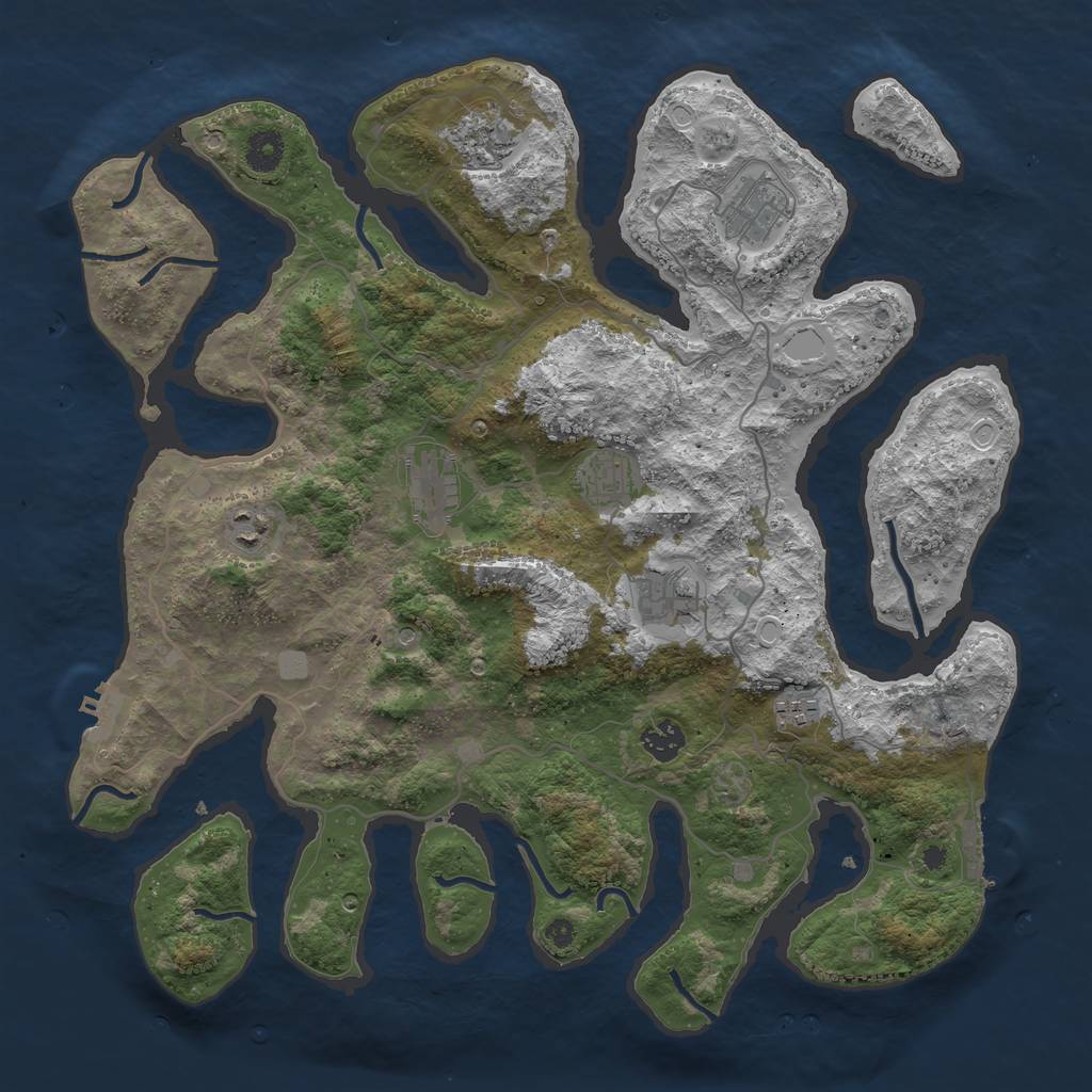Rust Map: Procedural Map, Size: 4000, Seed: 1431889791, 16 Monuments