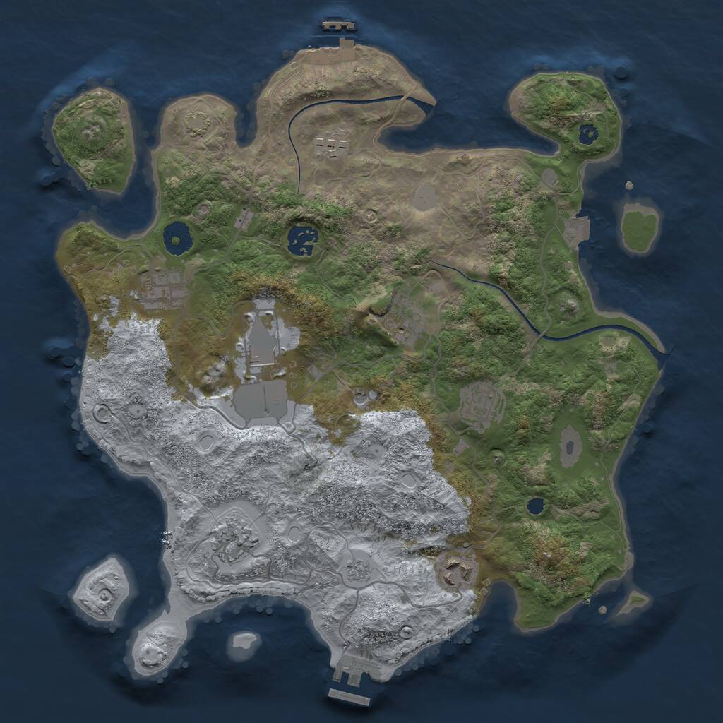 Rust Map: Procedural Map, Size: 3500, Seed: 115287266, 14 Monuments