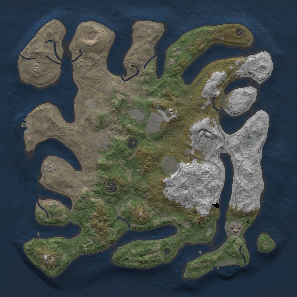 Rust Map: Procedural Map, Size: 4000, Seed: 712378, 16 Monuments