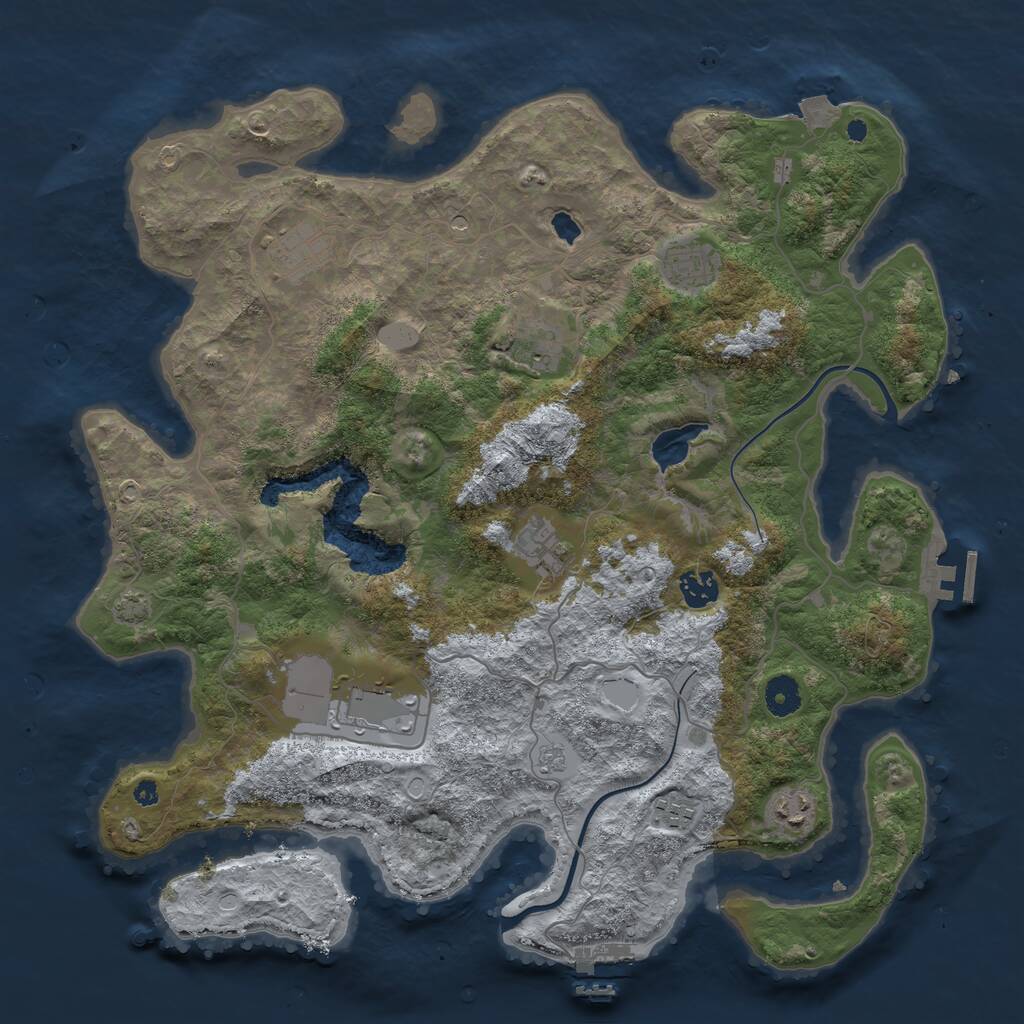 Rust Map: Procedural Map, Size: 4000, Seed: 82552, 14 Monuments