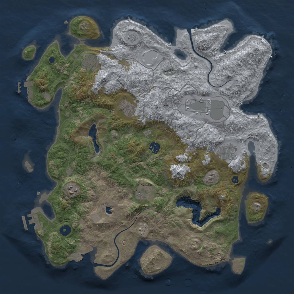 Rust Map: Procedural Map, Size: 4000, Seed: 1751527391, 13 Monuments