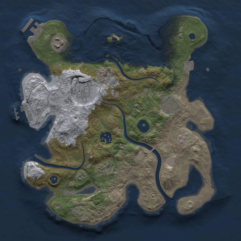 Rust Map: Procedural Map, Size: 3000, Seed: 111221, 12 Monuments