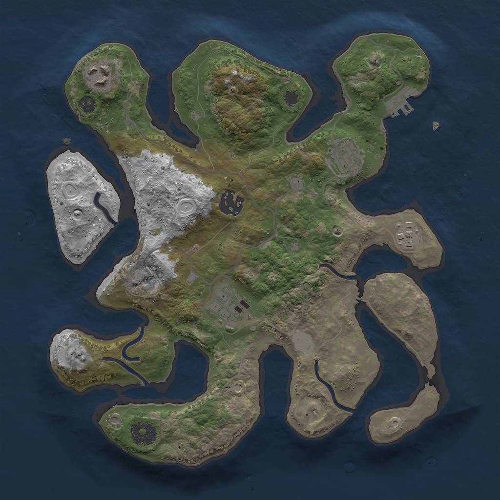 Rust Map: Procedural Map, Size: 3000, Seed: 111221, 11 Monuments