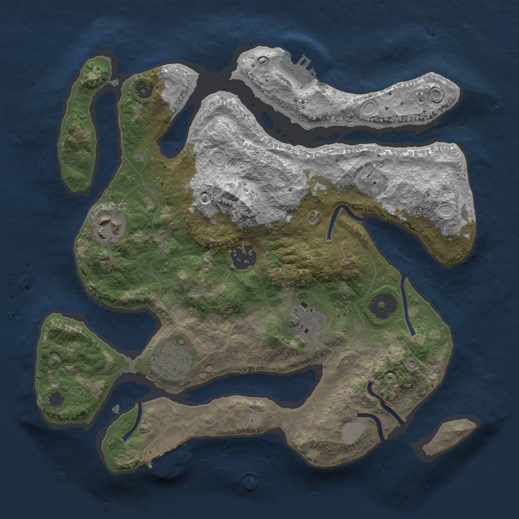 Rust Map: Procedural Map, Size: 3000, Seed: 508657, 11 Monuments