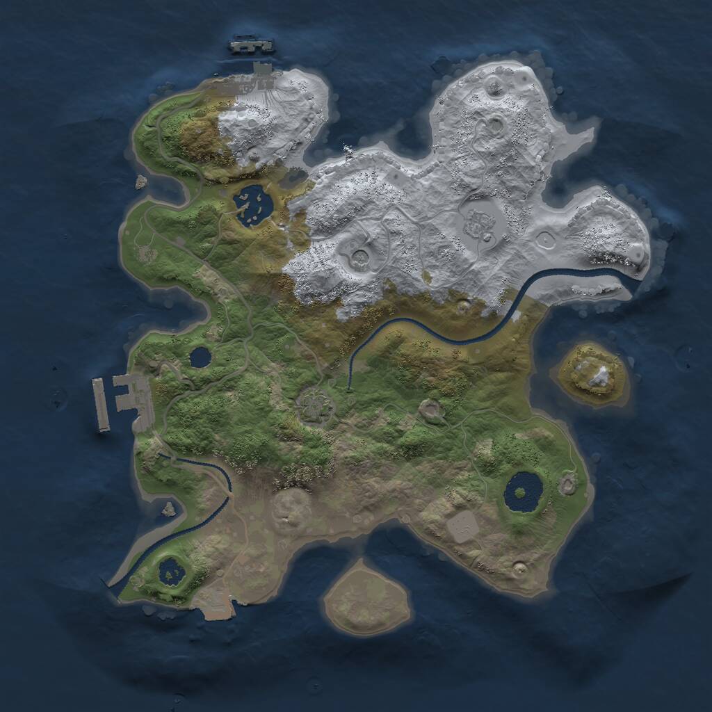 Rust Map: Procedural Map, Size: 2700, Seed: 1253023584, 7 Monuments