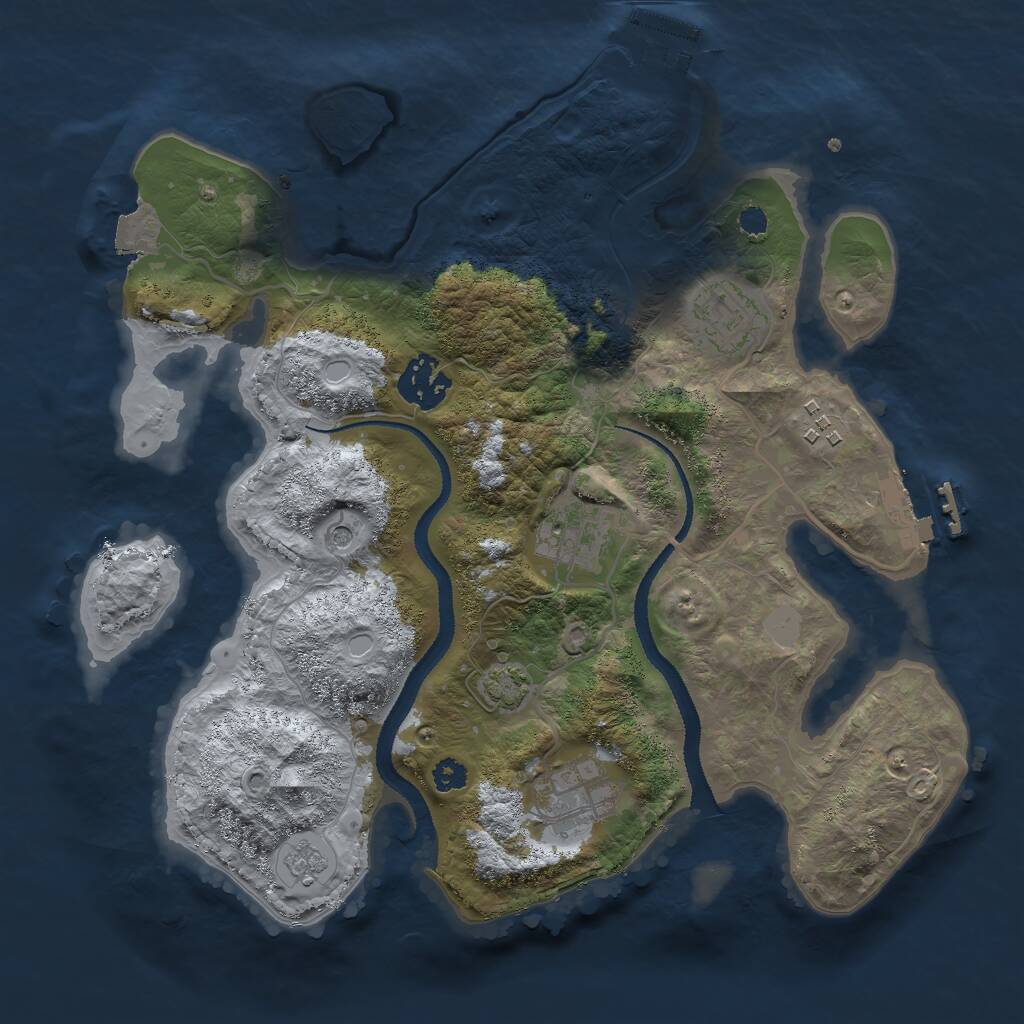 Rust Map: Procedural Map, Size: 3000, Seed: 343795, 11 Monuments
