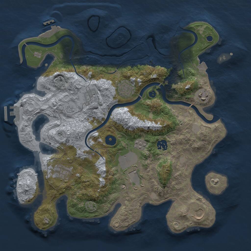 Rust Map: Procedural Map, Size: 3500, Seed: 226067731, 14 Monuments