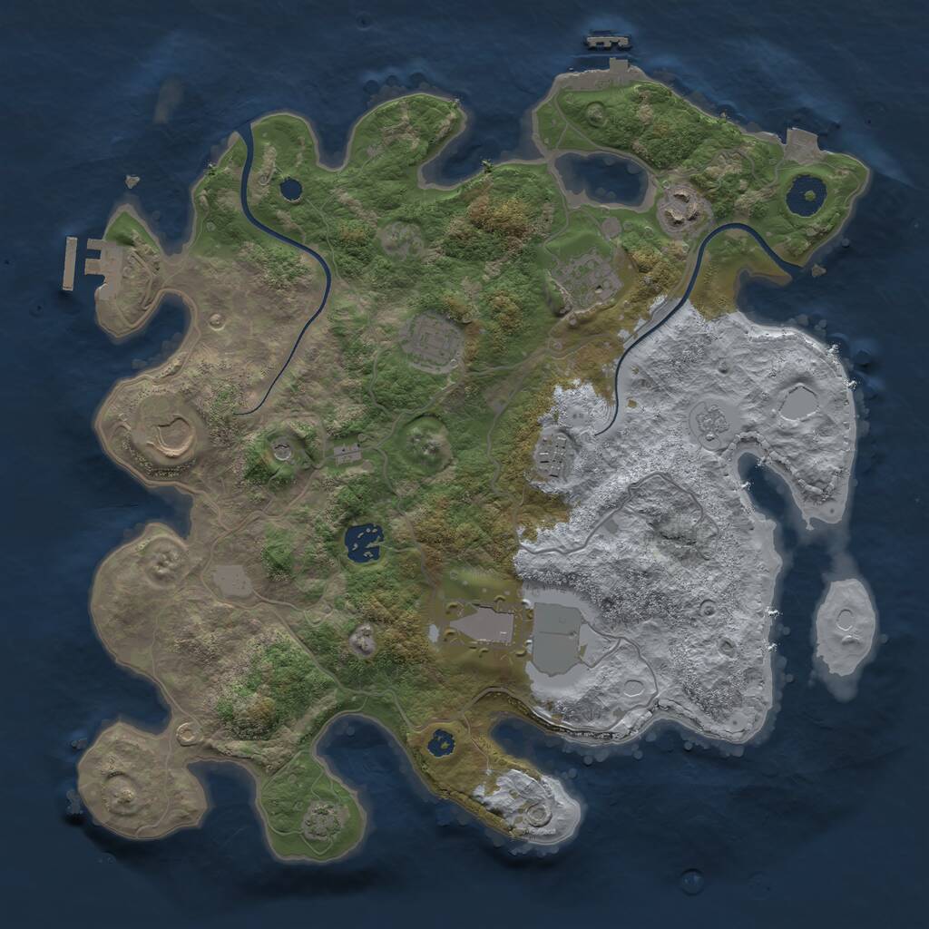 Rust Map: Procedural Map, Size: 3500, Seed: 10144, 13 Monuments