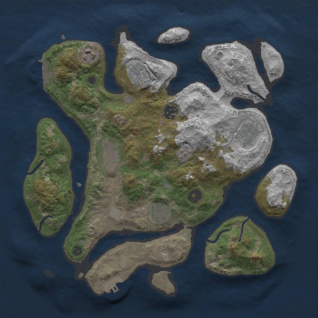 Rust Map: Procedural Map, Size: 3400, Seed: 2048255405, 15 Monuments