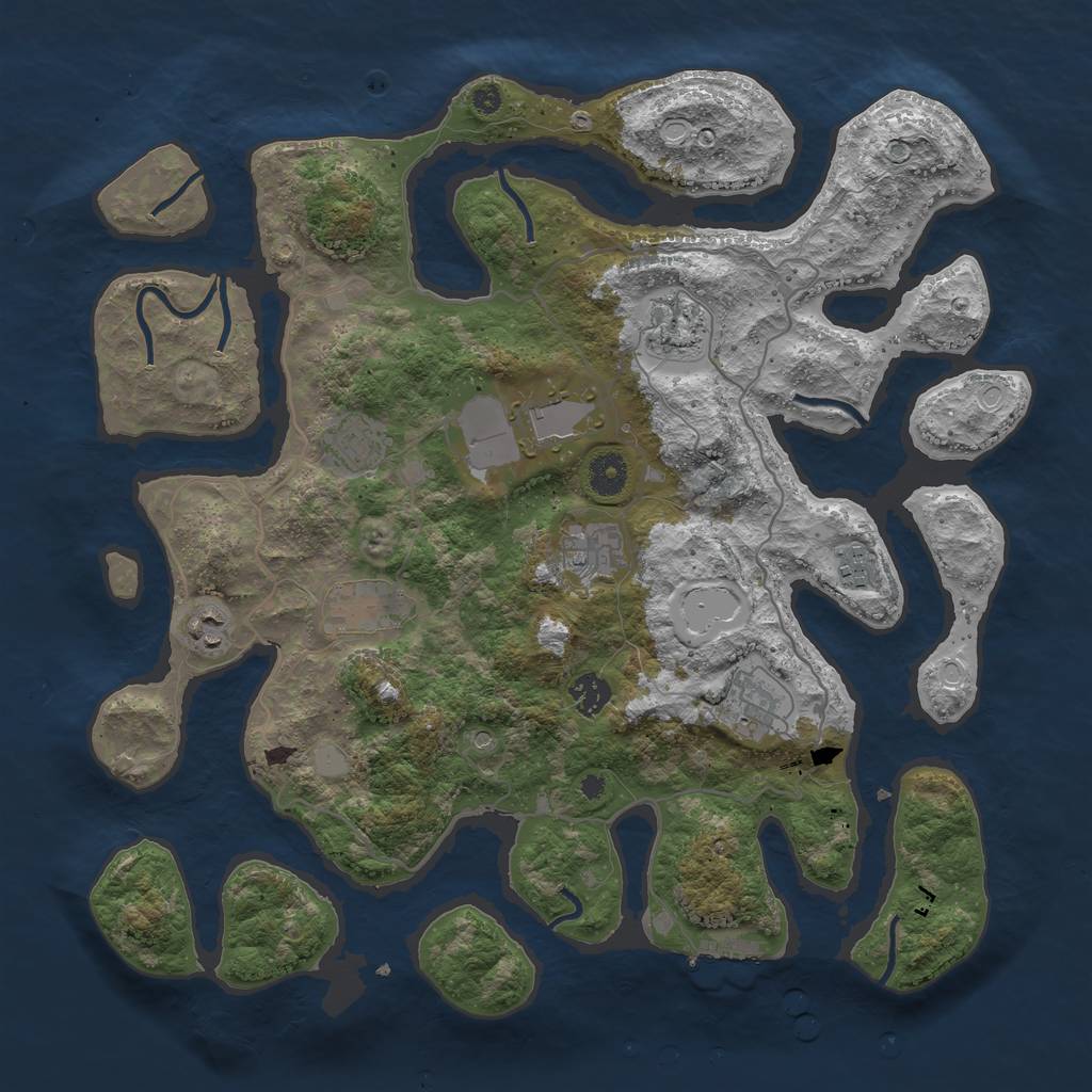Rust Map: Procedural Map, Size: 4000, Seed: 1928586162, 16 Monuments