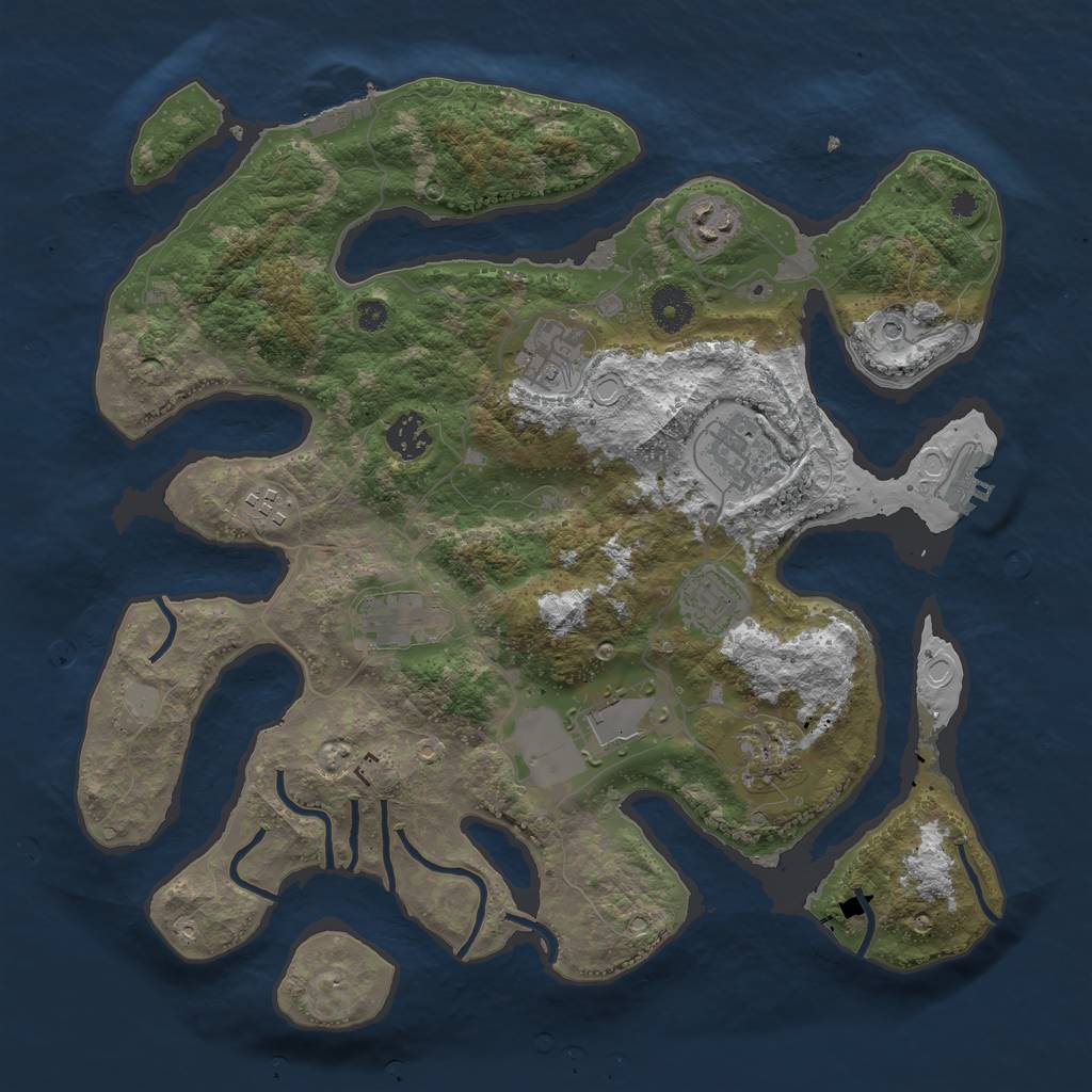 Rust Map: Procedural Map, Size: 3700, Seed: 854695852, 17 Monuments
