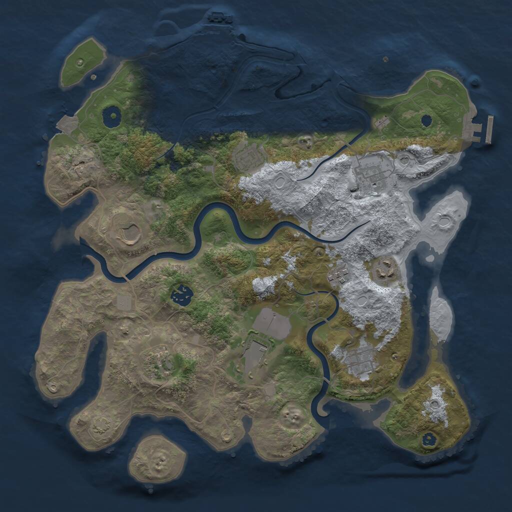 Rust Map: Procedural Map, Size: 3700, Seed: 854695852, 14 Monuments