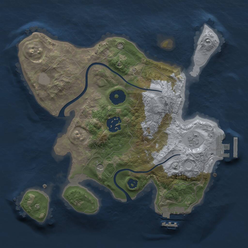 Rust Map: Procedural Map, Size: 2450, Seed: 1668656087, 6 Monuments