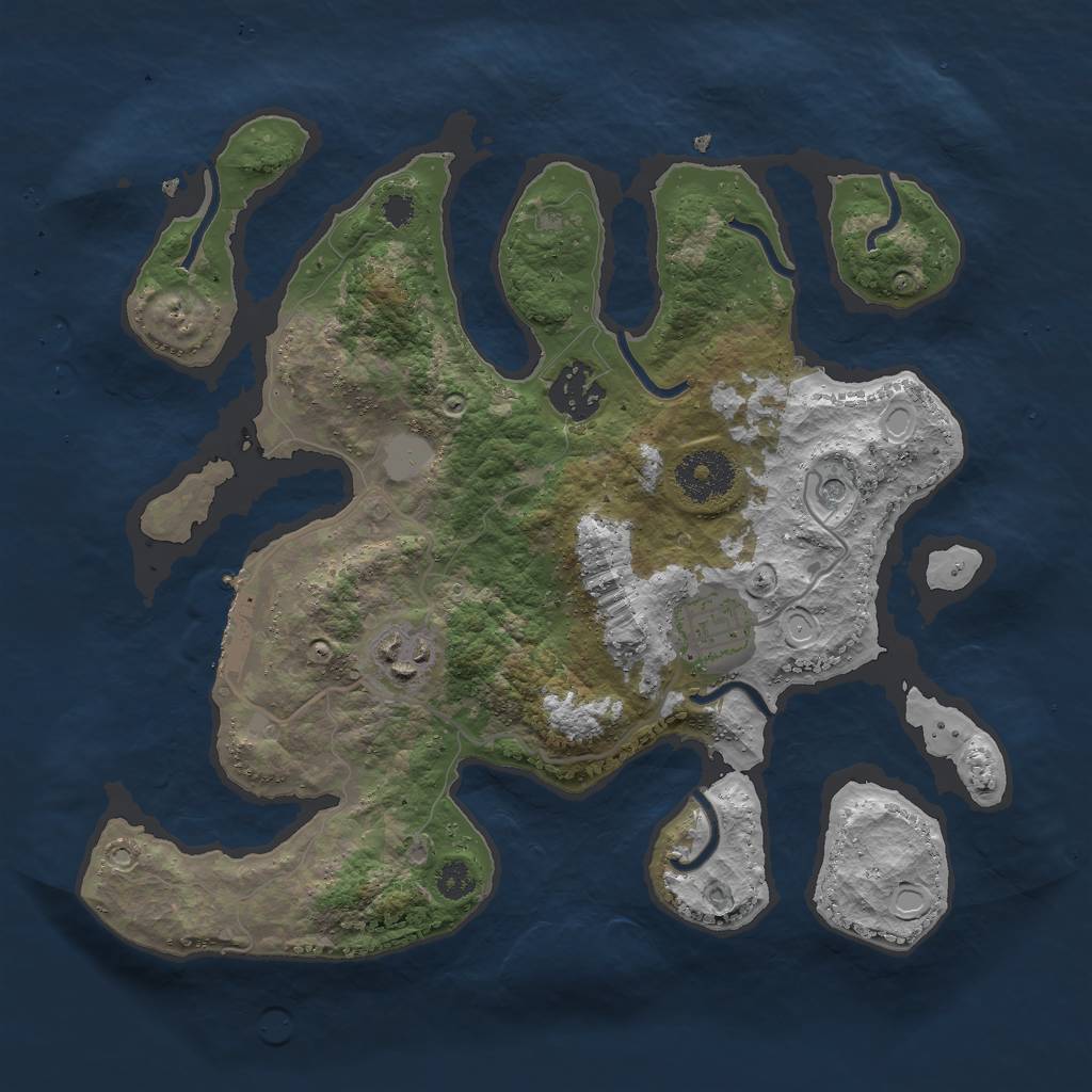 Rust Map: Procedural Map, Size: 3000, Seed: 54700, 10 Monuments