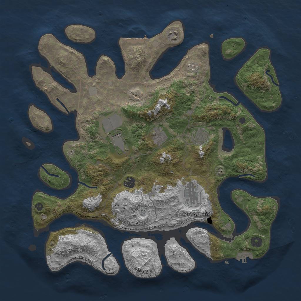 Rust Map: Procedural Map, Size: 4000, Seed: 5607354, 15 Monuments