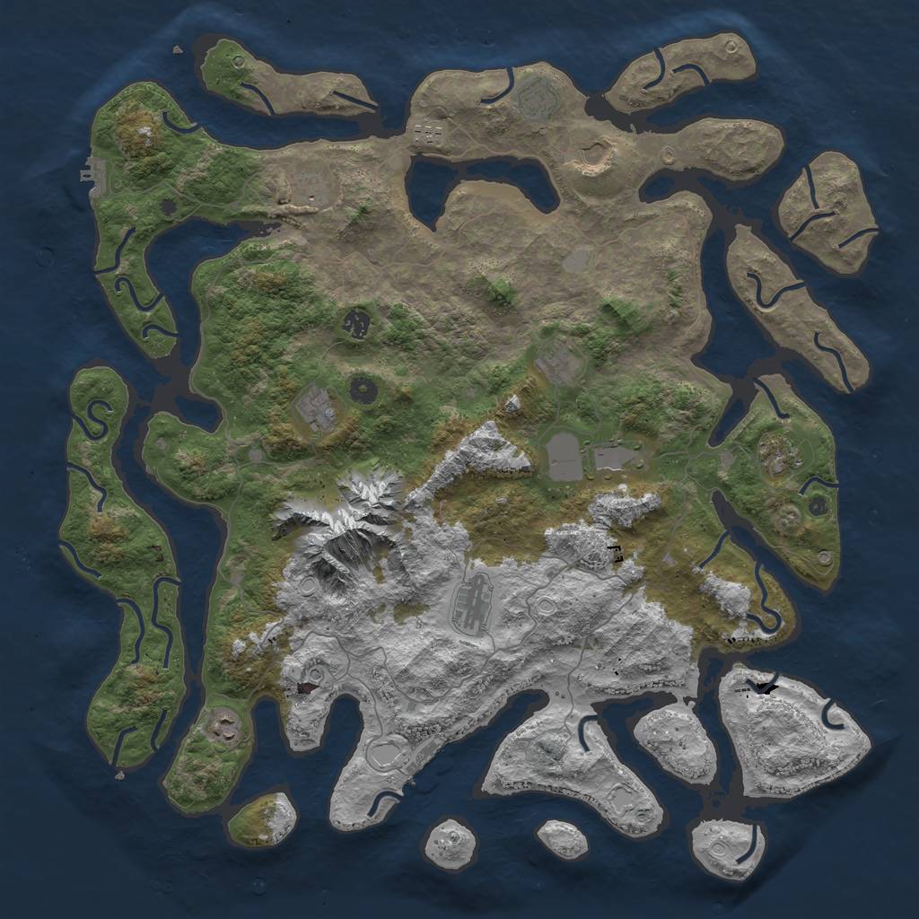 Rust Map: Procedural Map, Size: 5000, Seed: 21112021, 19 Monuments
