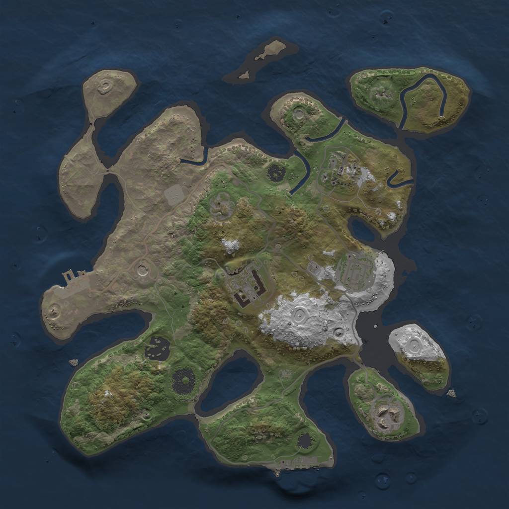 Rust Map: Procedural Map, Size: 3000, Seed: 116338375, 13 Monuments
