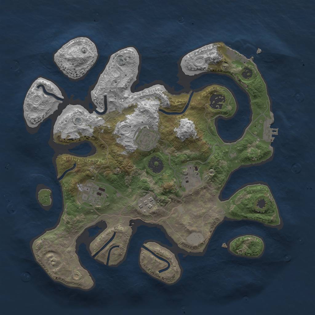 Rust Map: Procedural Map, Size: 3000, Seed: 357, 12 Monuments